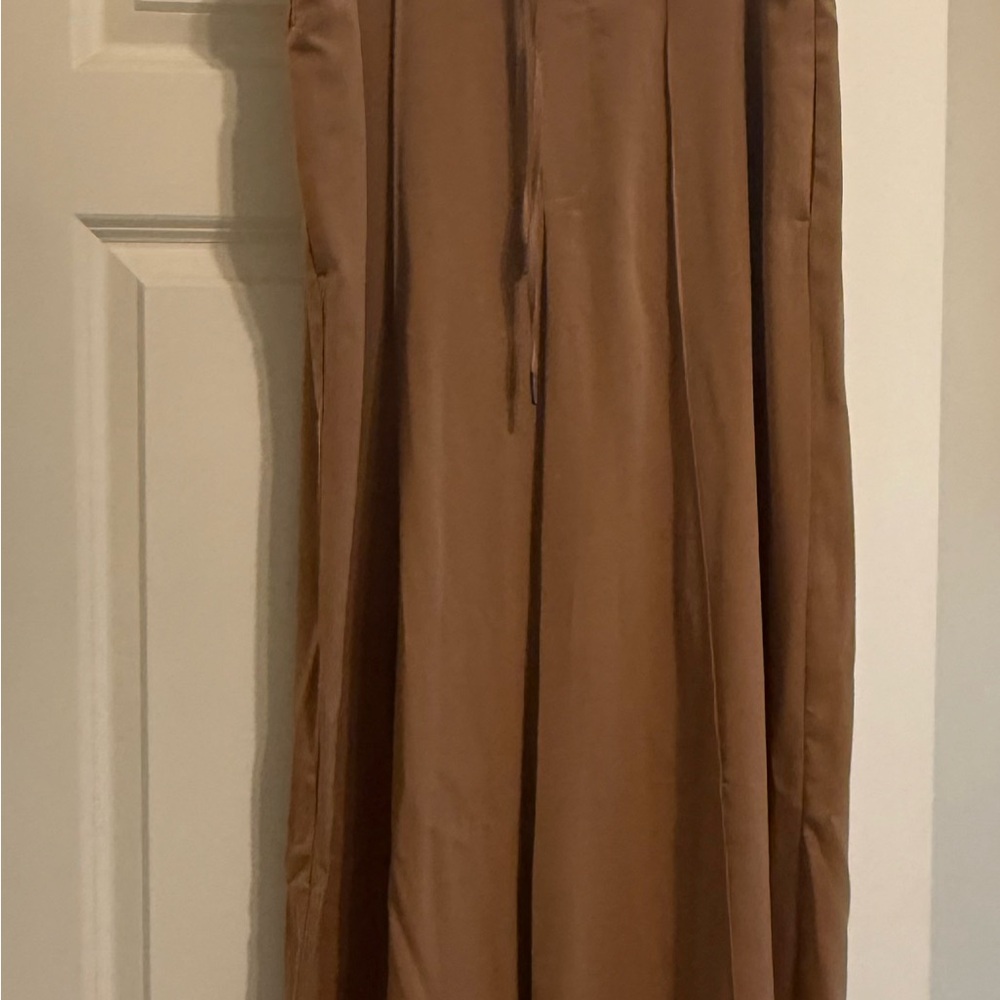 Elegant Tan Women's wide leg pants
